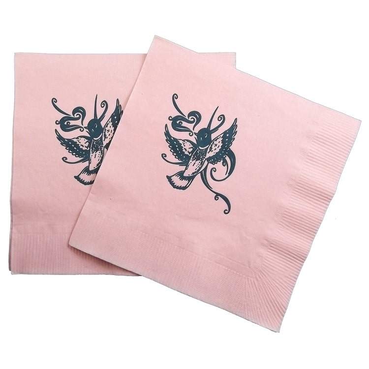 Custom 2-ply beverage napkins with personalized logo for restaurants, bars, and events